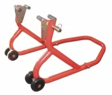 BIKETEK FRONT PADDOCK STAND SERIES 3, RED, WITH UNDER-FORK-ADAPTORS: LIFTS and STANDS, WORKSHOP