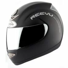 Reevu Full Face Rear View Helmet. Black Satin L